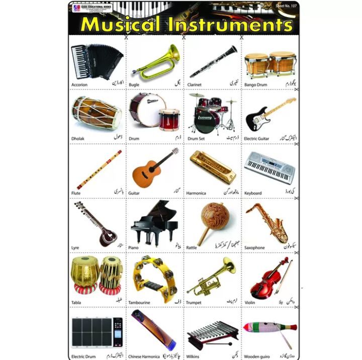 Sticker sheet musical instruments sticker