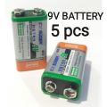 5PCS - Heavy Duty 9 Volt Dry Battery - 9V Ultra-Powerful Battery. 