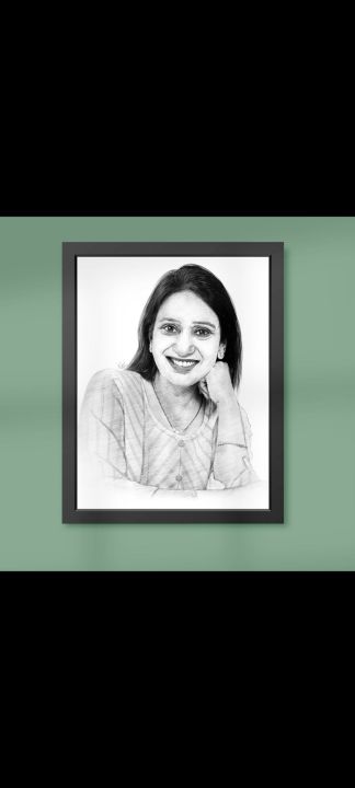 portrait art A3 size with frame