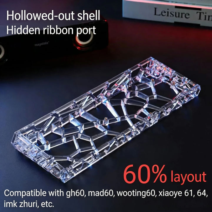 GH60 Keyboard Case Hollow Transparent 60% Key Layouts Out Keyboard ...