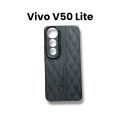 Vivo V50 Lite 4G / 5G Cover Soft Premium Matte Silicone Leather Texture Case with Camera Protection. 