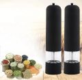 Electric Pepper Grinder and Salt Mill- Battery Operated One-Handed Spice Dispenser & Adjustable Coarseness- Premium Kitchen Upgrade w Strong Ceramic Blades -Matte Black, Batteries Not Included.. 