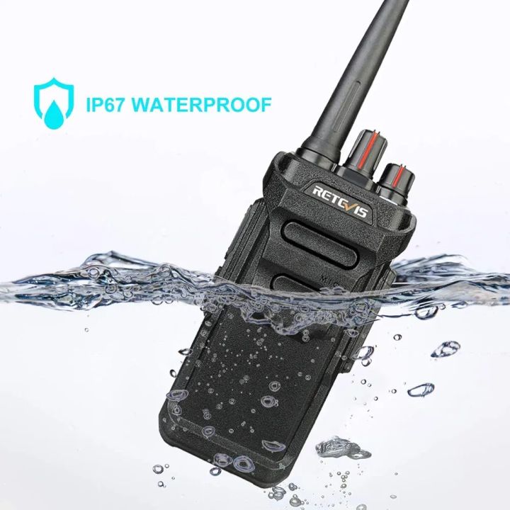 Retevis RT648 Walkie Talkie Waterproof IP67, Professional 2 Way Radios for Adults, PMR446 License Free, USB Rechargeable Walkie Talkie for Outdoor, School, Emergency(Black, 1Pc)