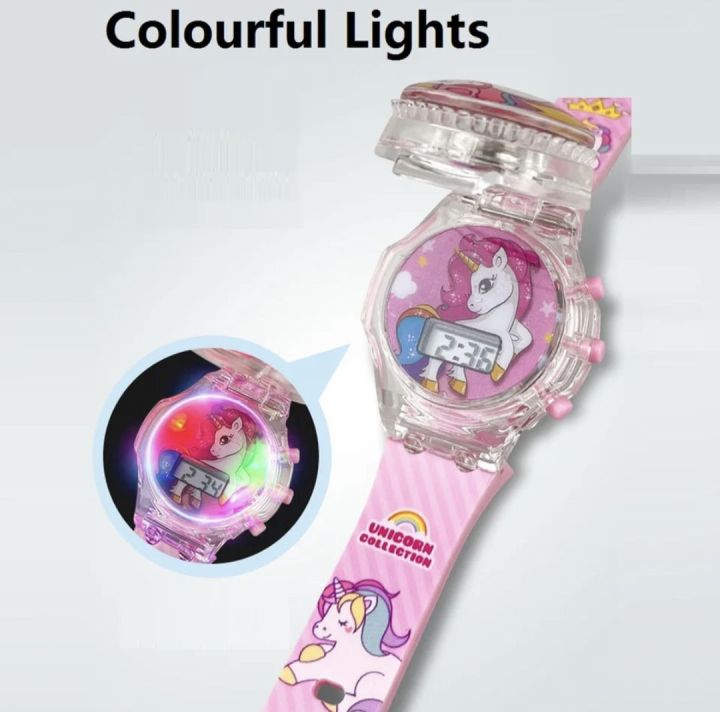 Lovely%20Cartoon%20Unicorn%20Kids%20Girls%20Children%20Digital%20Electronic%20Revolve%20Lights%20Music%20Flashing%20Party%20Gifts%20Toy%20Wrist%20Watches%20Clock%20-%20Image%205
