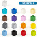 100pcs MOC 1x1 Parts 3005 Brick Compatible Figures Bricks DIY Assmble Building Blocks Particle Kid Puzzle Brain Toys . 
