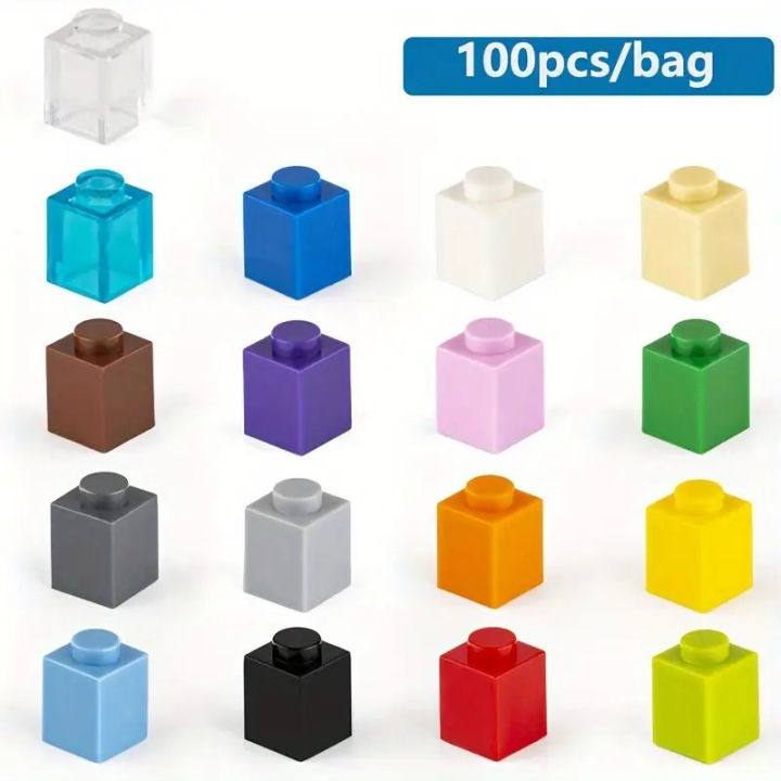 100pcs MOC 1x1 Parts 3005 Brick Compatible Figures Bricks DIY Assmble Building Blocks Particle Kid Puzzle Brain Toys 