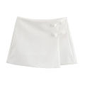 MUJER Pink White Mini Skirt Woman Skort Fashion Bow Skort For Women Summer Slit Short Skirt Woman Split High Waist Skirt Shorts.