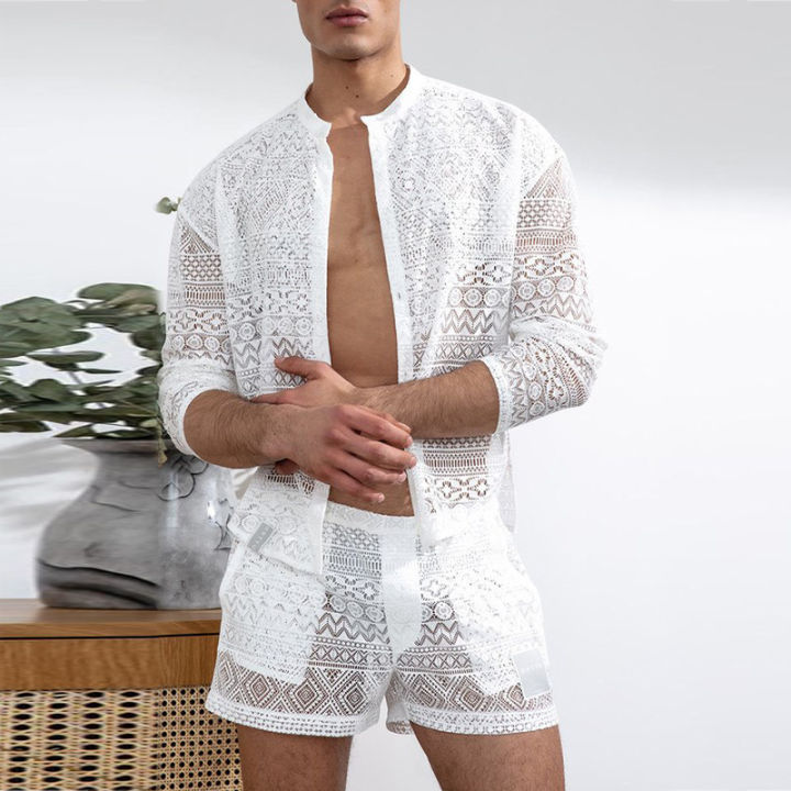 Long-Sleeved%20Shirt%20Casual%20Shorts%20Fashionable%20Men's%20Suit%20with%20Summer%20Suit%20Sportswear%20-%20Image%202