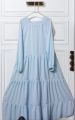 georgette unique sky blue frilled abaya with hijab niqab set. 