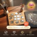 10mm Square Shape Glass Mirror Pieces | Small Craft Mosaic Tiles for Lippan Art, Embroidery, Jewellery Making & DIY Crafts.
