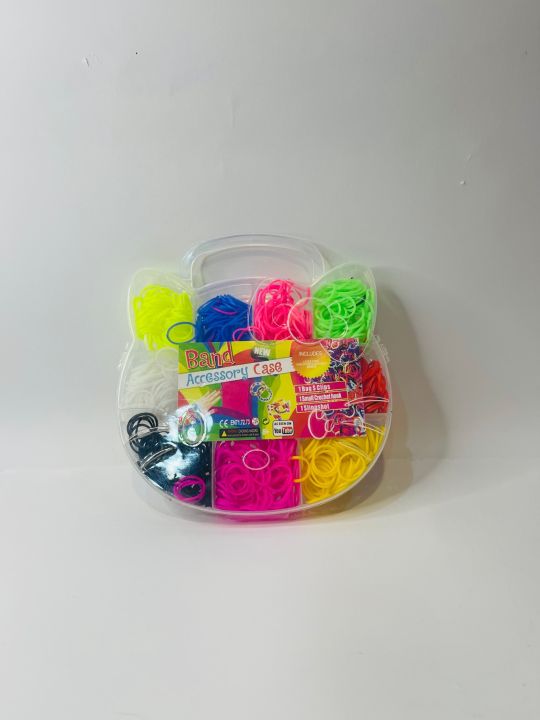Hello Kitty Face Shape Loom Bands Box With Multicolours Rubberband Girls Accessories
