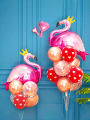 2pcs Flamingo Shaped Aluminum Foil Balloon, Large Balloon Used As Birthday , Party Decoration, Wedding. 