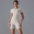 Yoga Set Women Sports Short Sleeve Top With High Waist Leggings Running Jogging Workout Clothes Sports Fitness Gym Sets.