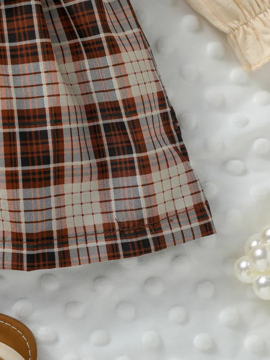 2024%20New%20Baby%20Girls%20Autumn%20Long%20Sleeve%20With%20Bow%20Plaid%20Fahion%20%20Cute%20Dress%20-%20Image%204