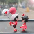 Couple Cute Ornaments for Car, Car Decoration Cute Cartoon Couples Action, Cartoon Car Dashboard Decorations, Cute Lovely Kiss C. 