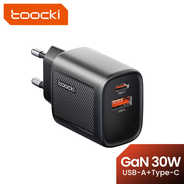 Toocki GaN USB C Charger for Travel 30W Portable USB Fast Charging Quick Charge Type C Charger for iPhone POCO UK/KR Plug