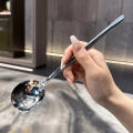 Korean Style Stainless Steel Thickening Spoon Creative Long Handle Hotel Hot Pot Spoon Soup Ladle Home Kitchen Essential Tools.