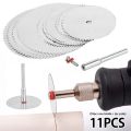 11PCS Micro Circular Saw Blade Accessory Electric Grinding Cutting Disc Metal Cutter Rotary Tool Electric Tool Wood Cut. 