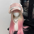 Women's Kawaii Hat Sweet Style New Fashion Cap Grey Dog Eared Cap Subculture Beret Cute Individualistic Embodying Otaku Culture.