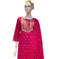 Cotton Kurti/Pants Sets For Women In Pink Colour. 