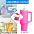 6Pcs Hello Kitty Straw Cover Cap 10MM Drink Straw Plug Splash Proof Drink Cup Straw Cap Eco-friendly Charm Pendant Party Gift ﻿. 
