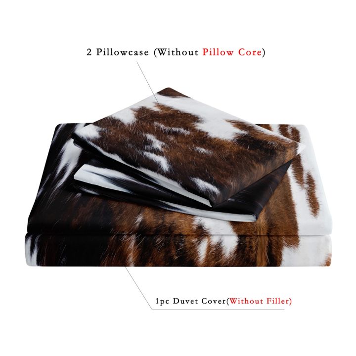 3Pcs%20Brown%20And%20Black%20Cow%20Pattern%20Yak%20Leather%20Printed%20Duvet%20Cover%20Included%201*Duvet%20Cover%20&2%20Pillowcase(%20Comforter%20Not%20Included)%20-%20Image%205