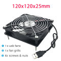 120x120x25mm 80x80x25mm 12V USB Power Cooling Case Fan For Receiver DVR Xbox TV Box Router. 