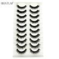 New 10 Pairs False Lashes 5D Faux Mink Lashes Fluffy Soft Volume Natural Eyelashes Cross Eyelashes Lashes Reusable Makeup Cils. 