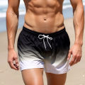 Men's Solid Color Swimming Trunks Comfortable And Breathable Swim Trunks Bathing Suit Drawstring With Pockets For Diving Surfing. 