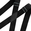 Heavy Duty Big Tall Suspenders with 4 Snap Hooks 3.5*120cm for Men Work Adjustable Elastic Trouser Brace Strap Belt Solid Black.