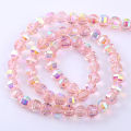 50pcs 8mm Pink/White AB Glass Crystal Watermelon Loose Beads DIY Bracelet Jewelry Making Clothing Accessories. 