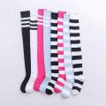1/2 Pairs Women Over The Knee Socks Cotton Thigh High Socks Black White Blue Colorful Striped Pattern Fashion Casual Daily Wear.