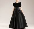 Elegant Velvet Silk Dress For Girls Party Formal Wear. 