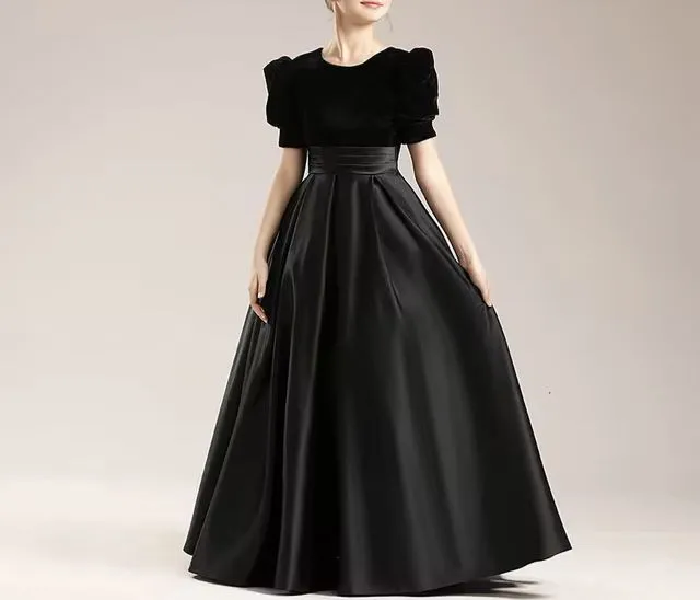 Elegant%20Velvet%20Silk%20Dress%20For%20Girls%20Party%20Formal%20Wear%20-%20Image%205
