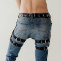 Fashion Men Sexy Punk Leather Suspenders Leg Harness Sissy Gay Thigh Harness Belt Men Pants Accessories Bdsm Bondage Suspenders. 