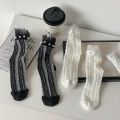 2 pairs Fashionable versatile Women's Socks Thin Solid Color Lace Frilly Socks minimalist Breathable women Transparent Socks. 