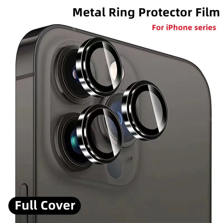 Metal Camera Lens Protector for iPhone 15 14 13 12 11 Pro Max 14 15 Plus 13 12 Mini Camera Lens Glass for iPhone 14 15 Pro Max