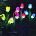 Solar LED Light Outdoor Tulip Rose Flower Lamp Landscape Garden Decor Lawn Lamp Waterproof Garden Lights Outdoor Solar Lights. 