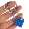 2Pcs Cute Love Heart Brick Keychain for Couples Friendship Women Men Girl Boy Elements Key Ring Birthday Jewelry Gift. 