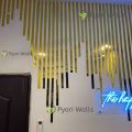 Acrylic Mirror Strips Wall Decoration Items Wall design 12 pcs strips Length 15 inches Golden. 