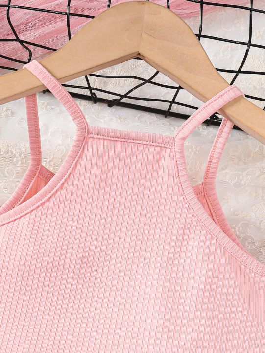 2PCS%20Summer%20Children%20Girl%20Lovely%20Clothes%20Set%20Pink%20Sling%20Short%20Sleeveless%20Top+Flower%20Shorts%20Daily%20Casual%20Wear%20Kids%20Girl%204-7%20Years%20-%20Image%204