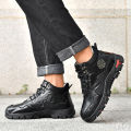 New Autumn Handmade Leather Men Boots Outdoor Design Sneakers Man Breathable Casual Leather Shoes Men Ankle Boots Fall Plus Size. 