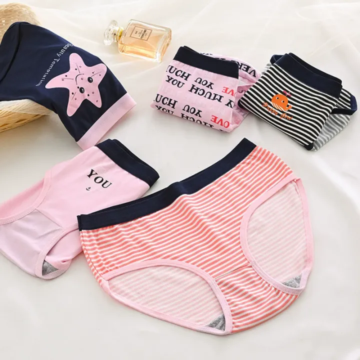 5-Piece%20Striped%20Printed%20Women's%20%20Triangle%20Pants,%20Mid%20Waist%20Elastic%20Breathable%20Underwear,%20Thin%20Women's%20Summer%20Underwear%20-%20Image%204