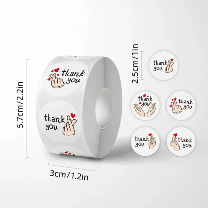 500pcs/roll%201%20Inch%20Red%20Heart%20Thank%20You%20Sticker%EF%BC%8CHeart%20Stickers,%20Flower%20Stickers,%20Envelope%20Sealers,%20Thank%20You%20for%20Your%20Stickers%20-%20Image%205