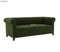 Arbor 3 Seater Sofa (Velvet, Dark Olive Green). 