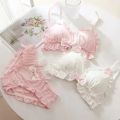 Little White rabbit ears girls underwear Japanese girls pure desire small chest thin bra without underwire.