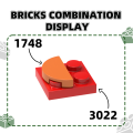 Wange 543Pcs/Lot 1748 1x2 Semi Circular Light Panel Building Blocks MOC  Accessories Compatible with Brick Children Toys . 