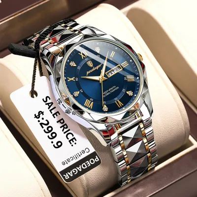 POEDAGAR Luxury Men Watches Business Top Brand Man Wristwatch Waterproof  Luminous Date Week Quartz Men's Watch High Quality with