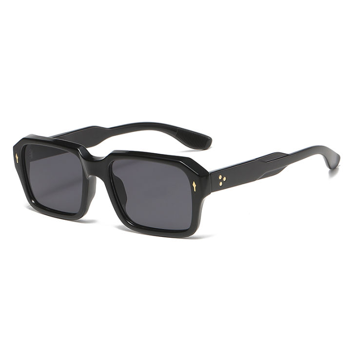 2024%20New%20Square%20Sunglasses%20Personalized%20Sunscreen%20Ink%20High%20Quality%20Men's%20Retro%20Black%20Classic%20Rivet%20Fashion%20Glasses%20-%20Image%207