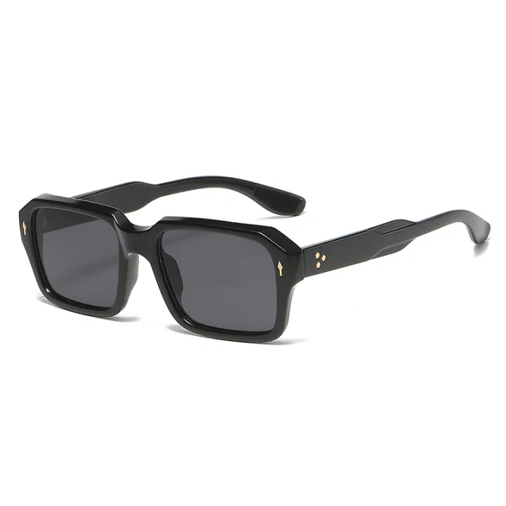 2024%20New%20Square%20Sunglasses%20Personalized%20Sunscreen%20Ink%20High%20Quality%20Men's%20Retro%20Black%20Classic%20Rivet%20Fashion%20Glasses%20-%20Image%207
